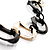 Long Black Large Twisted Oval Link Fashion Necklace - view 6