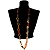 Long Leather Cord Oval Link Perspex Fashion Necklace