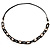 Long Black Leather Cord Crystal Perspex Link Fashion Necklace - view 6