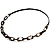 Long Black Leather Cord Crystal Perspex Link Fashion Necklace - view 10