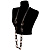 Long Black Leather Cord Crystal Perspex Link Fashion Necklace - view 4