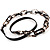 Long Black Leather Cord Crystal Perspex Link Fashion Necklace - view 3