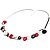 Long White&Black Leather Cord Button Abstract Fashion Necklace - view 13