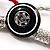 Long White&Black Leather Cord Button Abstract Fashion Necklace - view 8