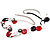 Long White&Black Leather Cord Button Abstract Fashion Necklace - view 2