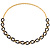 Long Alternate Black And Gold Oval Link Costume Necklace - view 3