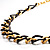 Long Alternate Black And Gold Oval Link Costume Necklace - view 8