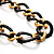 Long Alternate Black And Gold Oval Link Costume Necklace - view 10