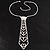 Clear Austrian Crystal Heart Tie Necklace - 32cm L/ 12cm Ext/ 17cm Tie - view 4