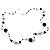 Long Large Black&Glittering Silver  Plastic Ball Costume Necklace - view 2