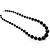 Black Plastic Beaded Long Costume Necklace - view 4