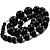 Black Plastic Beaded Long Costume Necklace - view 5