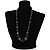 Black Plastic Beaded Long Costume Necklace - view 7