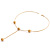 Gold Tone Textured Fashion Drop Necklace - view 3
