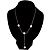 Silver Tone Textured Fashion Drop Necklace
