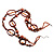 Boho Two Strand Bead Brown Fashion Necklace - view 5