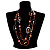 Boho Two Strand Bead Brown Fashion Necklace - view 6