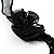 Long Black Glass Bead Floral Organza Necklace - view 5