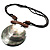 Jumbo Round Mother of Pearl Cord Pendant - view 4