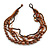 7-Tier Simulated Pearl & Dark Brown Sparkle Cord Necklace - view 2
