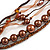 7-Tier Simulated Pearl & Dark Brown Sparkle Cord Necklace - view 3