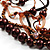 7-Tier Simulated Pearl & Dark Brown Sparkle Cord Necklace - view 9