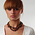 7-Tier Simulated Pearl & Dark Brown Sparkle Cord Necklace - view 5