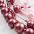 7-Tier Simulated Pearl & Pink Sparkle Cord Necklace - view 3