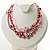 7-Tier Simulated Pearl & Pink Sparkle Cord Necklace - view 6