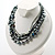 7-Tier Simulated Pearl & Ash Grey Sparkle Cord Necklace - view 6