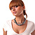 7-Tier Simulated Pearl & Ash Grey Sparkle Cord Necklace - view 7