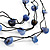 Romantic Blue Nugget Multi Strand Fashion Necklace - view 2