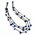 Romantic Blue Nugget Multi Strand Fashion Necklace - view 4