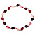 Long Plastic Flat Oval Bead Pink And Red Necklace - 108cm L - view 3