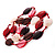 Long Plastic Flat Oval Bead Pink And Red Necklace - 108cm L - view 5