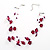 Raspberry Plastic And Simulated Pearl Illusion Necklace - view 8