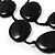 Long Plastic Flat Oval Bead Jet Black Necklace - view 3