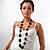 Long Plastic Flat Oval Bead Jet Black Necklace - view 6