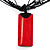 Red Bone Multistrand Cord Pendant Necklace - view 2