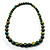 Long Wood Graduated Green Colour Fusion Necklace - view 6