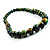 Long Wood Graduated Green Colour Fusion Necklace - view 7
