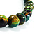 Long Wood Graduated Green Colour Fusion Necklace - view 4