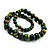 Long Wood Graduated Green Colour Fusion Necklace