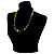 Long Wood Graduated Green Colour Fusion Necklace - view 5