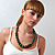 Long Wood Graduated Green Colour Fusion Necklace - view 3
