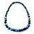 Long Wood Graduated Blue Colour Fusion Necklace - view 5