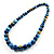 Long Wood Graduated Blue Colour Fusion Necklace - view 4