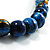 Long Wood Graduated Blue Colour Fusion Necklace - view 3
