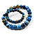 Long Wood Graduated Blue Colour Fusion Necklace