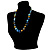 Long Wood Graduated Blue Colour Fusion Necklace - view 6